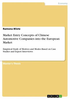 Market Entry Concepts of Chinese Automotive Companies into the European Market (eBook, ePUB)