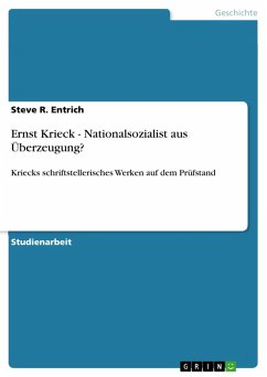Ernst Krieck - Nationalsozialist aus Überzeugung? (eBook, ePUB)