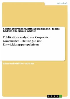 Publikationsanalyse zur Corporate Governance - Status Quo und Entwicklungsperspektiven (eBook, ePUB)