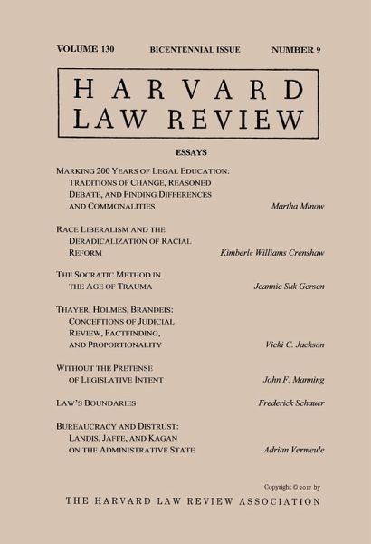 Harvard Law Review: Volume 130, Number 9 - Bicentennial Issue 2017 (eBook, ePUB)