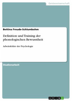Definition und Training der phonologischen Bewusstheit (eBook, ePUB) - Freude-Schlumbohm, Bettina