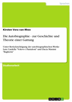 Die Autobiographie - zur Geschichte und Theorie einer Gattung (eBook, ePUB) - van Rhee, Kirsten Vera