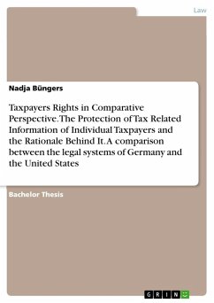 Taxpayers Rights in Comparative Perspective. The Protection of Tax Related Information of Individual Taxpayers and the Rationale Behind It. A comparison between the legal systems of Germany and the United States - Büngers, Nadja