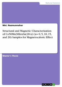 Structural and Magnetic Characterization of Co50Mn30InxSn(20-x) (x= 0, 5, 10, 15, and 20) Samples for Magnetocaloric Effect (eBook, ePUB) - Nazmunnahar, Mst.