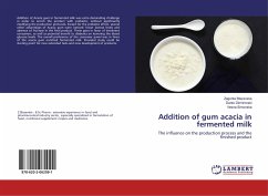 Addition of gum acacia in fermented milk