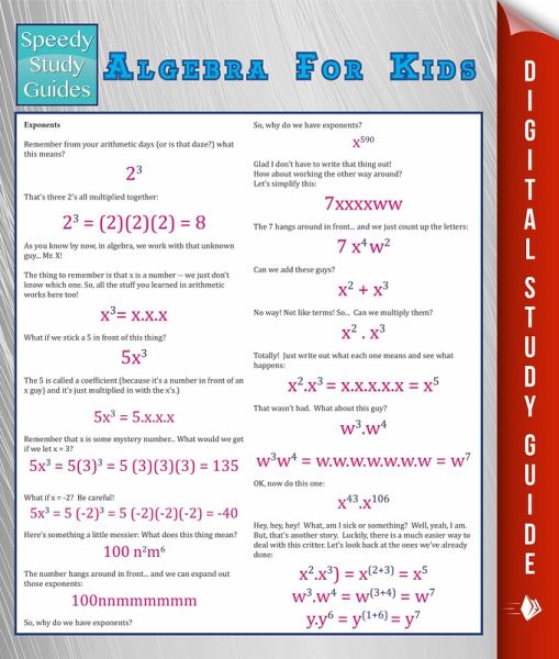 Algebra For Kids (Speedy Study Guide) (eBook, ePUB) Algebra For Kids (Speedy Study Guide) (eBook, ePUB)