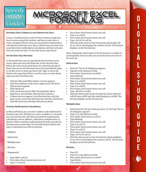 Microsoft Excel Formulas (eBook, ePUB)