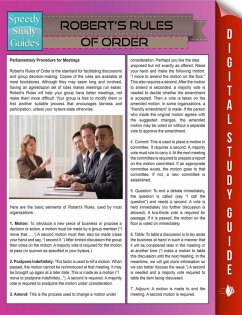 Robert's Rules Of Order (Speedy Study Guides) (eBook, ePUB) - Publishing, Speedy