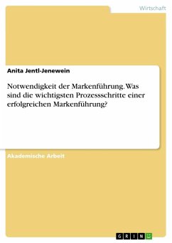 Notwendigkeit der Markenführung. Was sind die wichtigsten Prozessschritte einer erfolgreichen Markenführung? - Jentl-Jenewein, Anita