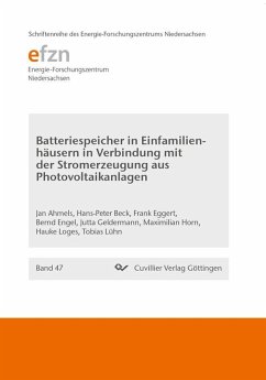 Cover Batteriespeicher in Einfamilienhäusern in Verbindung mit der Stromerzeugung aus Photovoltaikanlagen (eBook, PDF)