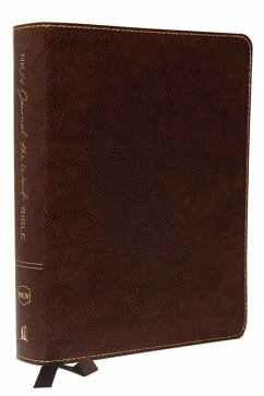 NKJV, Journal the Word Bible, Bonded Leather, Brown, Red Letter Edition, Comfort Print - Thomas Nelson