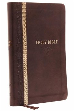 KJV, Thinline Bible, Standard Print, Imitation Leather, Brown, Indexed, Red Letter Edition, Comfort Print - Thomas Nelson