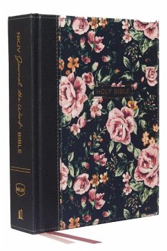 NKJV, Journal the Word Bible, Cloth Over Board, Gray Floral, Red Letter Edition, Comfort Print - Thomas Nelson