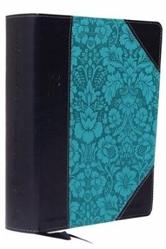 NKJV, Journal the Word Reference Bible, Imitation Leather, Blue, Red Letter Edition, Comfort Print - Thomas Nelson