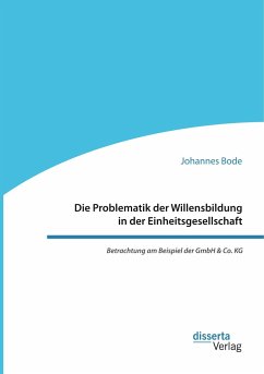 Die Problematik der Willensbildung in der Einheitsgesellschaft. Betrachtung am Beispiel der GmbH & Co. KG - Bode, Johannes