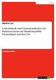 Unterschiede und Gemeinsamkeiten des Parteiensystems der Bundesrepublik Deutschland und der USA (eBook, PDF)