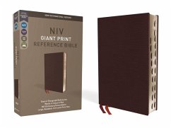 NIV, Reference Bible, Giant Print, Bonded Leather, Burgundy, Red Letter Edition, Indexed, Comfort Print - Zondervan