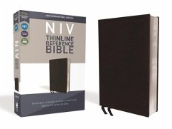 NIV, Thinline Reference Bible, Bonded Leather, Black, Red Letter Edition, Comfort Print - Zondervan