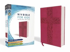 Niv, Bible for Kids, Large Print, Leathersoft, Pink, Red Letter, Comfort Print - Zondervan