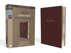 NIV, Reference Bible, Giant Print, Leather-Look, Burgundy, Red Letter Edition, Comfort Print - Zondervan