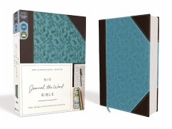 NIV, Journal the Word Bible, Imitation Leather, Brown/Blue, Red Letter Edition, Comfort Print - Zondervan