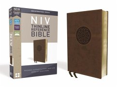 NIV, Thinline Reference Bible, Imitation Leather, Brown, Red Letter Edition, Comfort Print - Zondervan