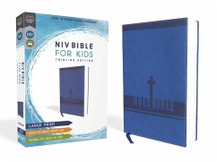 Niv, Bible for Kids, Large Print, Leathersoft, Blue, Red Letter, Comfort Print - Zondervan