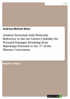 Aviation Terrorism with Particular Reference to the Air Carrier's Liability for Personal Damages Resulting from Hijackings Pursuant to Art. 17 of the Warsaw Convention (eBook, ePUB)