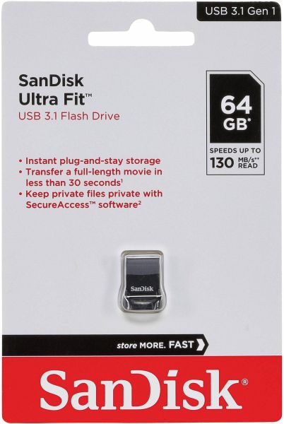 SanDisk Cruzer Ultra Fit 64GB USB 3.1 SDCZ430-064G-G46 - Portofrei bei  bücher.de kaufen