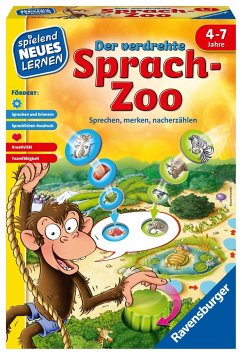 Ravensburger 24945 - Der verdrehte Sprach-Zoo - Spielen und Lernen für Kinder, Lernspiel für Kinder von 4-7 Jahren, Spielend Neues Lernen für 2-4 Spieler