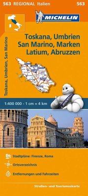 Michelin Karte Toskana, Umbrien, San Marino, Marken, Latium, Abruzzen