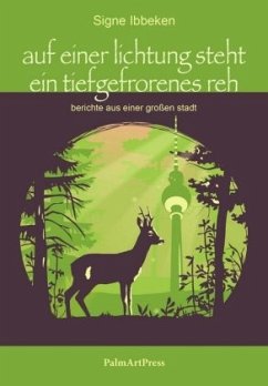 Cover auf einer lichtung steht ein tiefgefrorenes reh