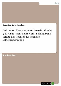 Diskussion über das neue Sexualstrafrecht § 177. Die "Nein-heißt-Nein" Lösung beim Schutz des Rechtes auf sexuelle Selbstbestimmung (eBook, ePUB) Diskussion über das neue Sexualstrafrecht § 177. Die "Nein-heißt-Nein" Lösung beim Schutz des Rechtes auf sexuelle Selbstbestimmung (eBook, ePUB)