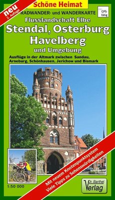 Radwander- und Wanderkarte Flusslandschaft Elbe, Stendal, Osterburg, Havelberg und Umgebung - Verlag Dr. Barthel