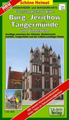 Radwander- und Wanderkarte Flusslandschaft Elbe, Burg, Jerichow, Tangermünde und Umgebung - Verlag Dr. Barthel