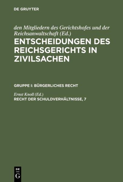 Recht der Schuldverhältnisse, 7 Recht der Schuldverhältnisse, 7
