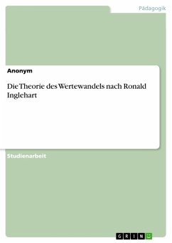 Cover Die Theorie des Wertewandels nach Ronald Inglehart (eBook, ePUB)