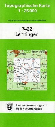 Topographische Karte Baden-Württemberg Lenningen Topographische Karte Baden-Württemberg Lenningen