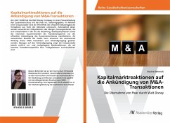 Kapitalmarktreaktionen auf die Ankündigung von M&A-Transaktionen - Behrendt, Beatrix