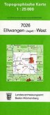 Topographische Karte Baden-Württemberg Ellwangen (Jagst), West