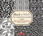 Black & White Gift Wrapping Papers - 6 Sheets