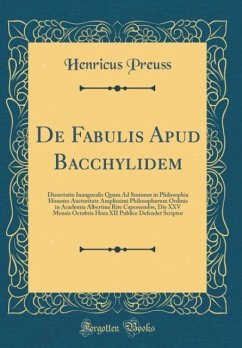 De Fabulis Apud Bacchylidem - Preuss, Henricus