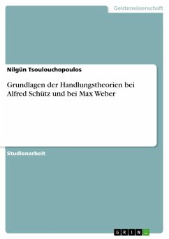 Grundlagen der Handlungstheorien bei Alfred Schütz und bei Max Weber (eBook, ePUB)
