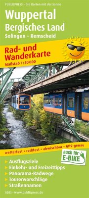 Wuppertal - Bergisches Land, Solingen - Remscheid: Rad- und Wanderkarte mit Ausflugszielen, Einkehr- & Freizeittipps, wetterfest, reissfest, abwischbar, GPS-genau. 1:50000 (Rad- und Wanderkarte: RuWK)