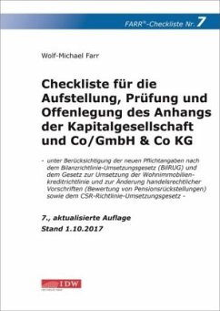 Checkliste für die Aufstellung, Prüfung und Offenlegung des Anhangs der Kapitalgesellschaft und Co/GmbH & Co KG - Farr, Wolf-Michael