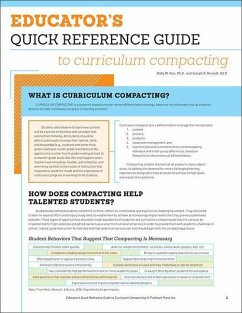 Educator's Quick Reference Guide to Curriculum Compacting - Reis, Sally M; Renzulli, Joseph
