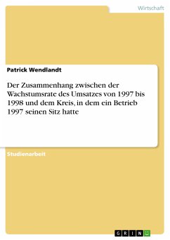 Der Zusammenhang zwischen der Wachstumsrate des Umsatzes von 1997 bis 1998 und dem Kreis, in dem ein Betrieb 1997 seinen Sitz hatte (eBook, ePUB) - Wendlandt, Patrick