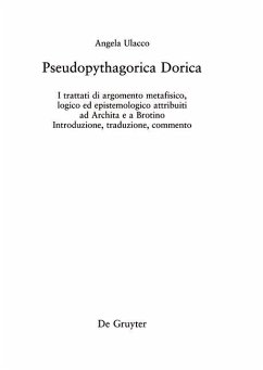 Pseudopythagorica Dorica (eBook, PDF) - Ulacco, Angela