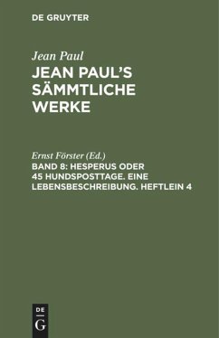 Cover Hesperus oder 45 Hundsposttage. Eine Lebensbeschreibung. Heftlein 4