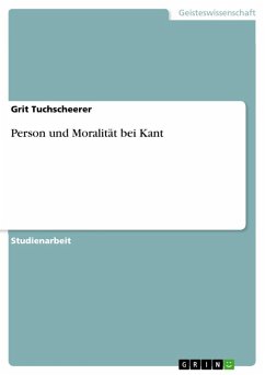 Person und Moralität bei Kant (eBook, ePUB)